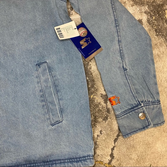 Starter San Francisco Giants Denim Button Jacket - Picture 6 of 8